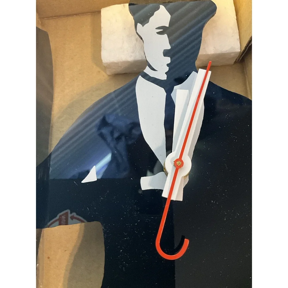 Charlie Chaplin Pendulum Swinging Legs Wall Clock Made in Taiwan in Box Fan Gift